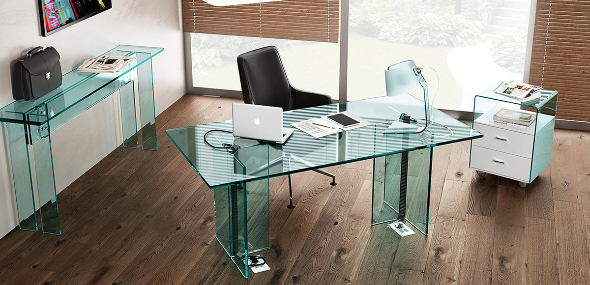 Llt glass desk Fiam